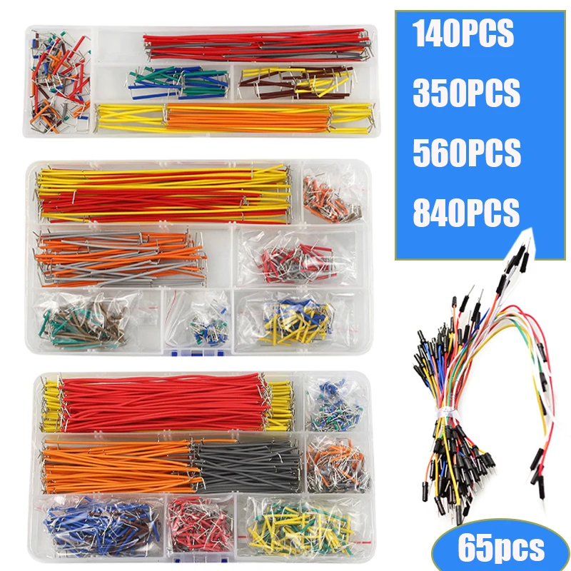 Breadboard Jumper Wire - 65/140/350/560/840 قطعة/صندوق U شكل لحام اللوح