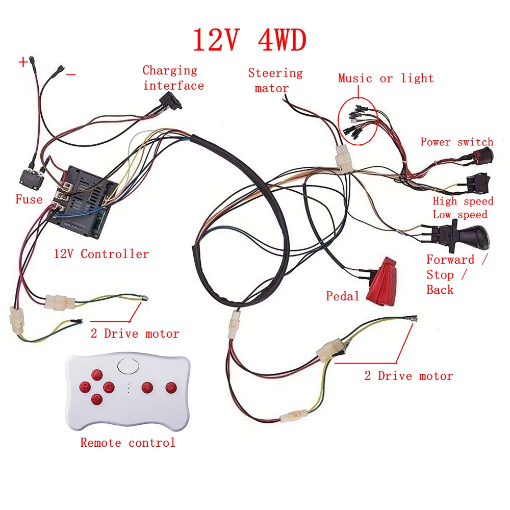 Diy Electronics Button - طقم سلك ومفتاح معدل للسيارة الكهربائية