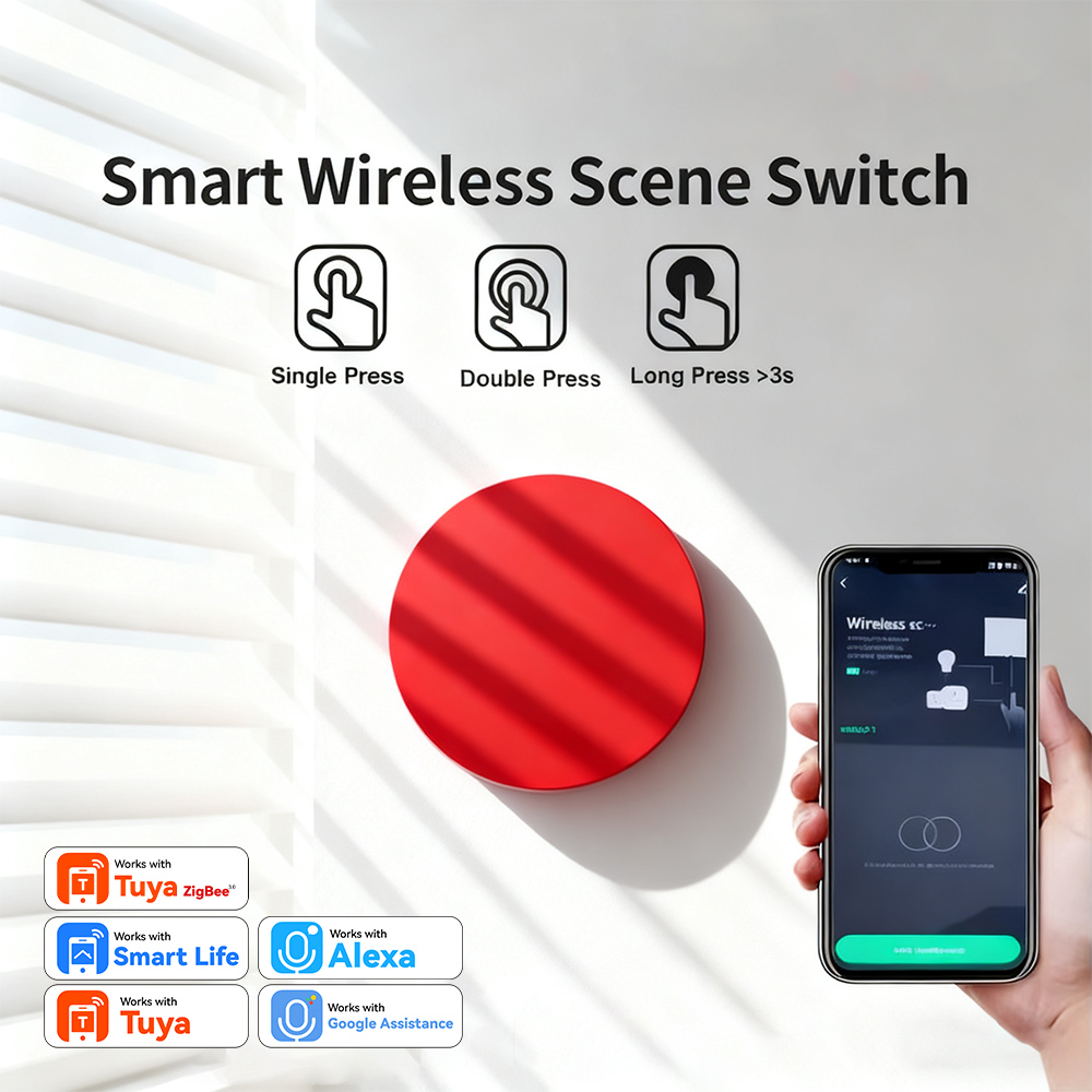 Diy Electronics Button - يعمل مع مفتاح تويا زيجبي الذكي،