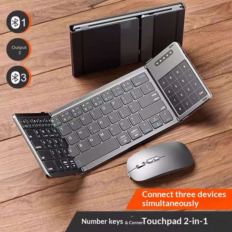 Diy Mouse Electronics - لوحة مفاتيح بلوتوث لاسلكية ثلاثية الطي