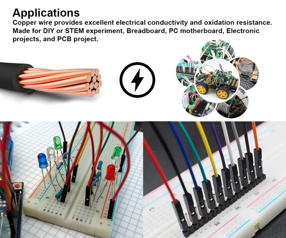 مجموعة أسلاك دوبونت 40 دبوس، ك - مراجعة Breadboard Jumper Wire وسعره