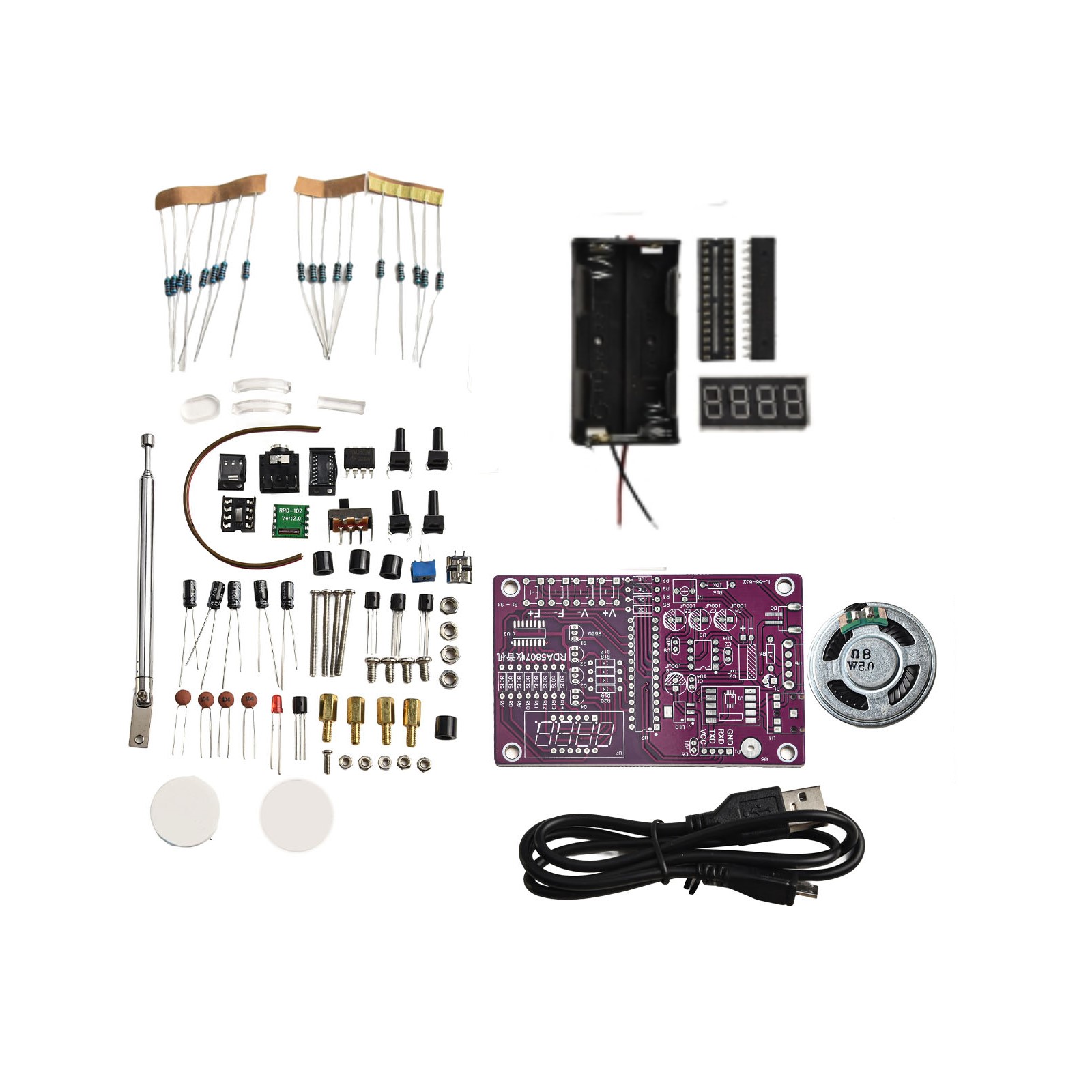 طقم لحام راديو FM DIY طراز HU- - مراجعة Diy Electronics Kits For Beginners وسعره
