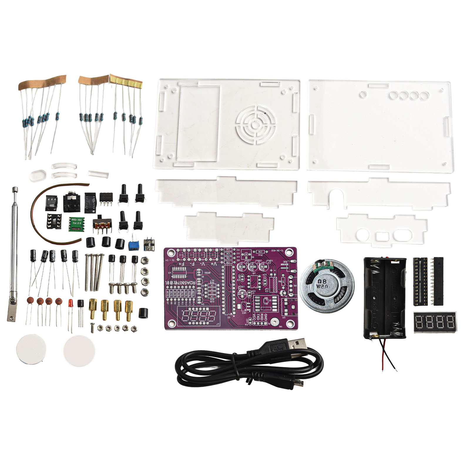طقم لحام راديو FM DIY طراز HU- - مراجعة Diy Electronics Kits For Beginners وسعره