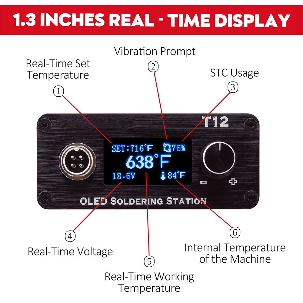 OLED T12 محطة لحام الحديد محطة - مراجعة Useful Diy Electronics وسعره