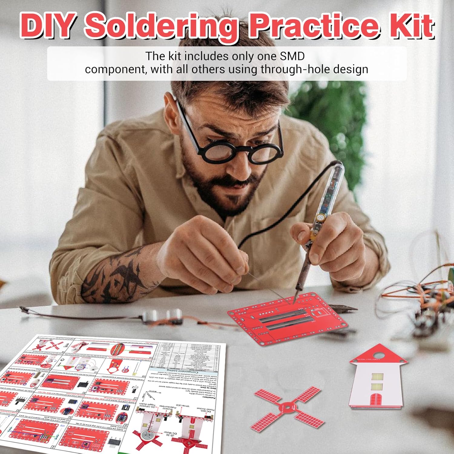 مشروع ممارسة لحام مجموعة طاحون - مراجعة Diy Electronics Kits For Beginners وسعره