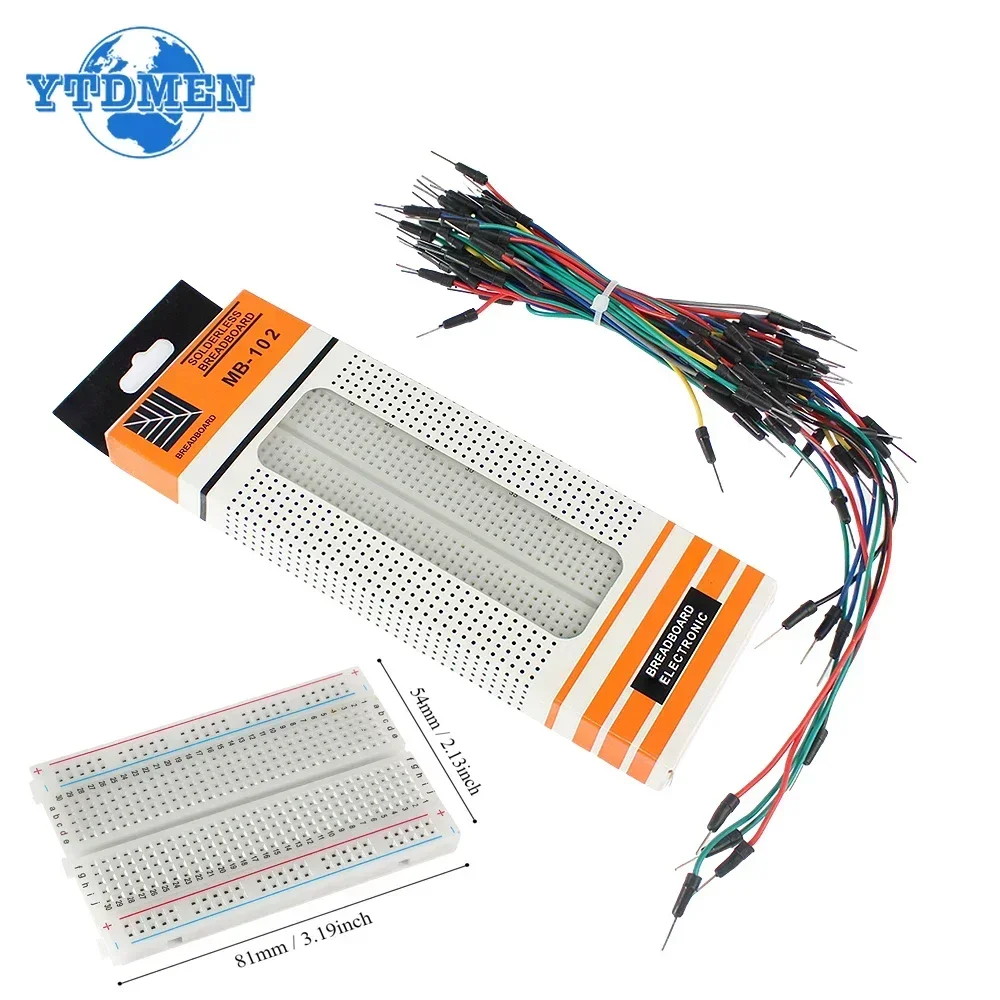 MB-102 اللوح 400 830 نقطة لحام - مراجعة Breadboard Jumper Wire وسعره
