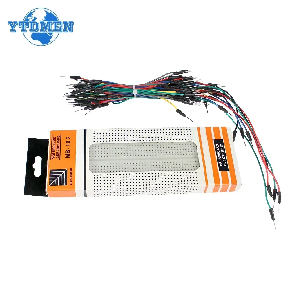 MB-102 اللوح 400 830 نقطة لحام - مراجعة Breadboard Jumper Wire وسعره