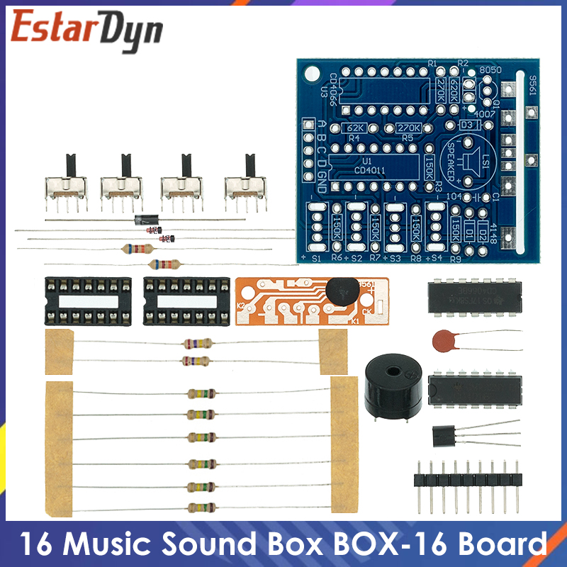 صندوق موسيقى BOX-16 بـ 16 نغمة - مراجعة Diy Electronics Learning Kit وسعره