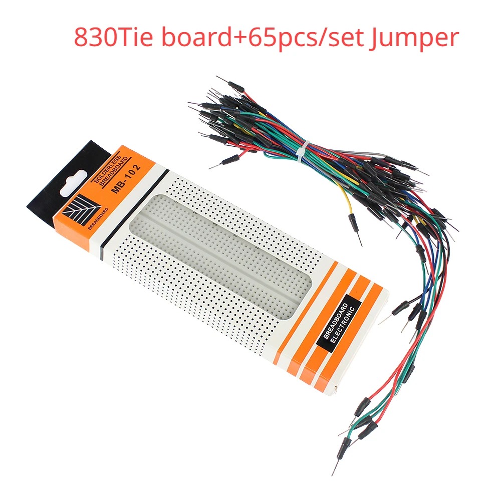 400 830 نقطة اللوح عدة مع كابل - مراجعة Diy Electronics Breadboard وسعره